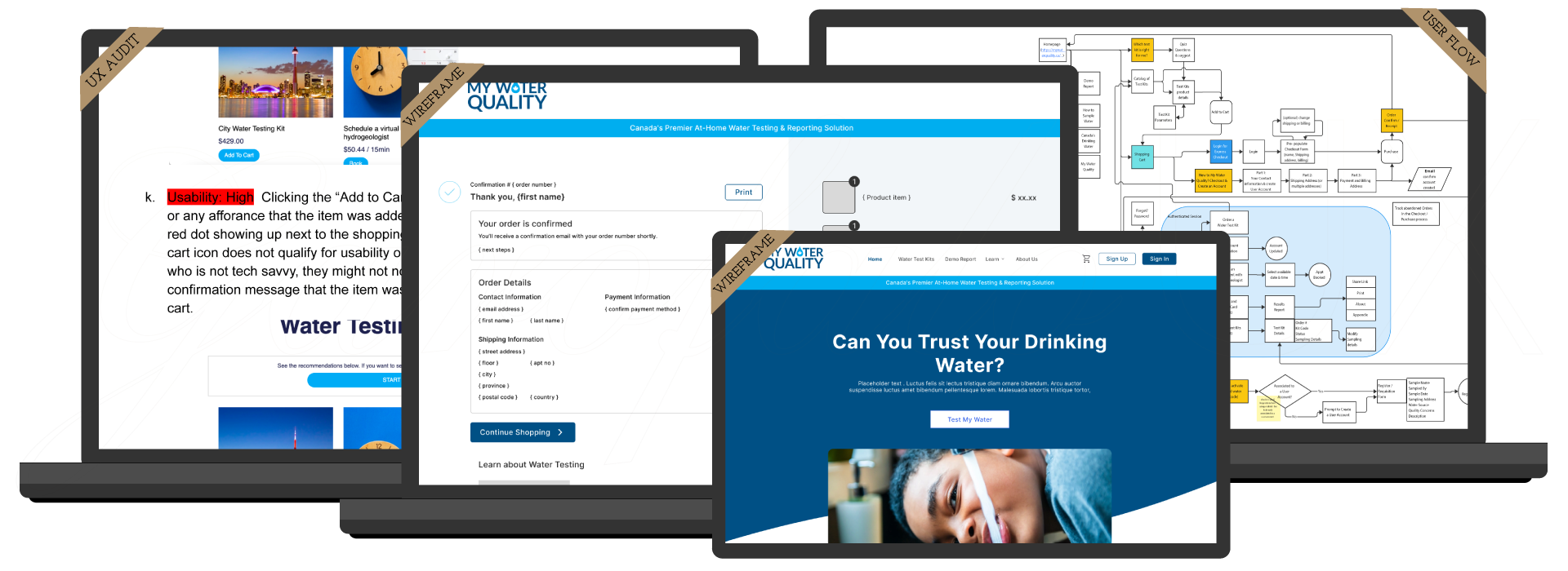 Screen Captures of example project: Custom eCommerce System for Water Quality Testing